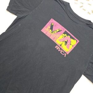 RVCA Mens XL Black Graphic T‎ Shirt Regular Fit Short Sleeve Casual Top